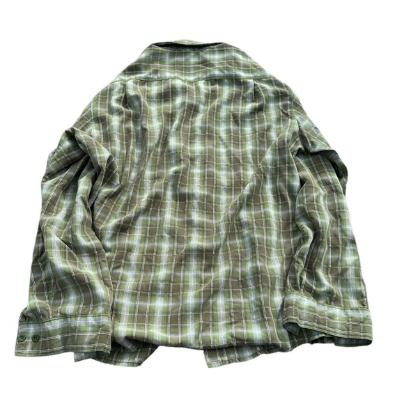 The North Face Button Shirt XL Green Plaid Modal Poly Long Sleeve Extra Large - Picture 3 of 7